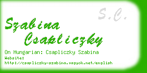 szabina csapliczky business card